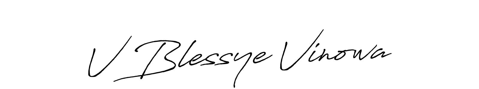 How to make V Blessye Vinowa signature? Antro_Vectra_Bolder is a professional autograph style. Create handwritten signature for V Blessye Vinowa name. V Blessye Vinowa signature style 7 images and pictures png