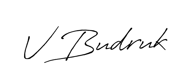 Use a signature maker to create a handwritten signature online. With this signature software, you can design (Antro_Vectra_Bolder) your own signature for name V Budruk. V Budruk signature style 7 images and pictures png