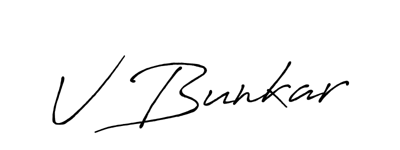 Also we have V Bunkar name is the best signature style. Create professional handwritten signature collection using Antro_Vectra_Bolder autograph style. V Bunkar signature style 7 images and pictures png