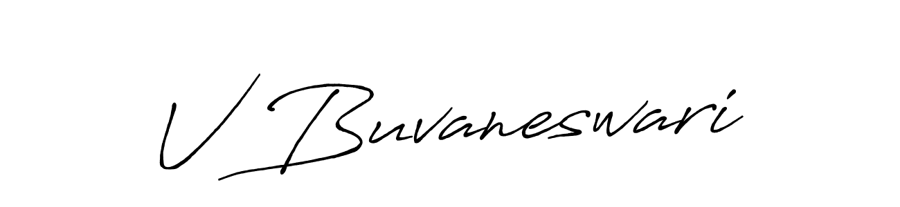 How to make V Buvaneswari name signature. Use Antro_Vectra_Bolder style for creating short signs online. This is the latest handwritten sign. V Buvaneswari signature style 7 images and pictures png