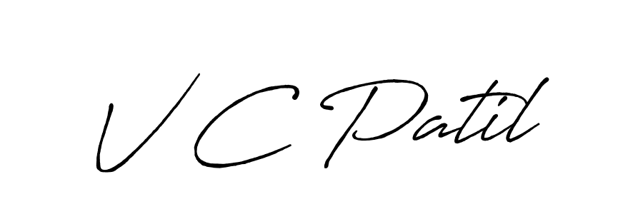 Make a beautiful signature design for name V C Patil. With this signature (Antro_Vectra_Bolder) style, you can create a handwritten signature for free. V C Patil signature style 7 images and pictures png