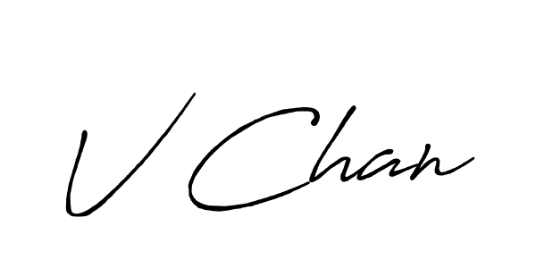 The best way (Antro_Vectra_Bolder) to make a short signature is to pick only two or three words in your name. The name V Chan include a total of six letters. For converting this name. V Chan signature style 7 images and pictures png