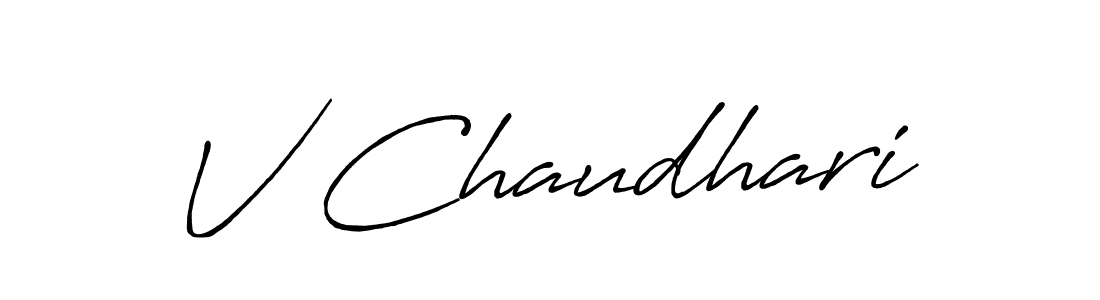 Similarly Antro_Vectra_Bolder is the best handwritten signature design. Signature creator online .You can use it as an online autograph creator for name V Chaudhari. V Chaudhari signature style 7 images and pictures png