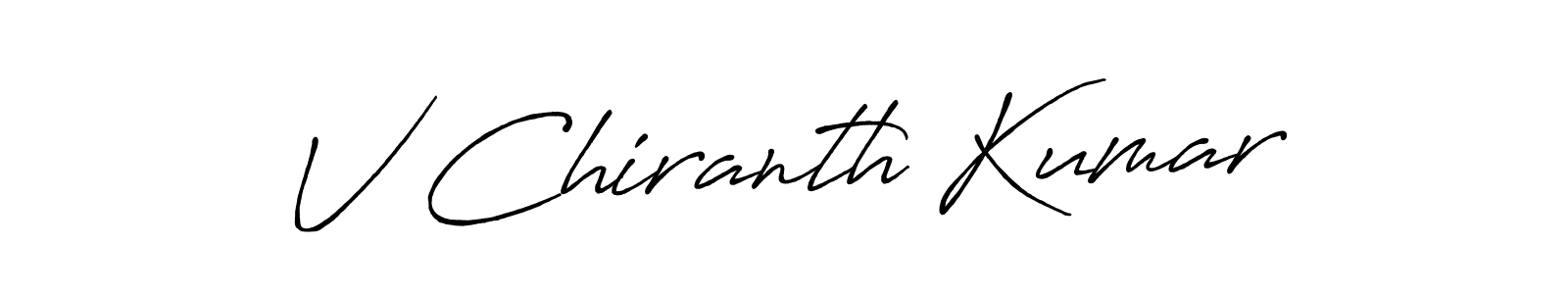 How to make V Chiranth Kumar signature? Antro_Vectra_Bolder is a professional autograph style. Create handwritten signature for V Chiranth Kumar name. V Chiranth Kumar signature style 7 images and pictures png