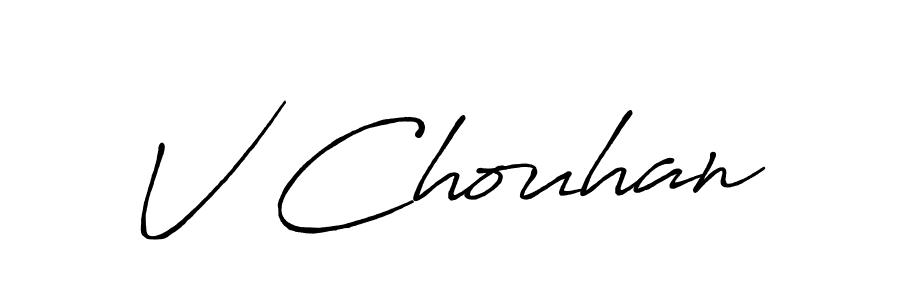 Antro_Vectra_Bolder is a professional signature style that is perfect for those who want to add a touch of class to their signature. It is also a great choice for those who want to make their signature more unique. Get V Chouhan name to fancy signature for free. V Chouhan signature style 7 images and pictures png