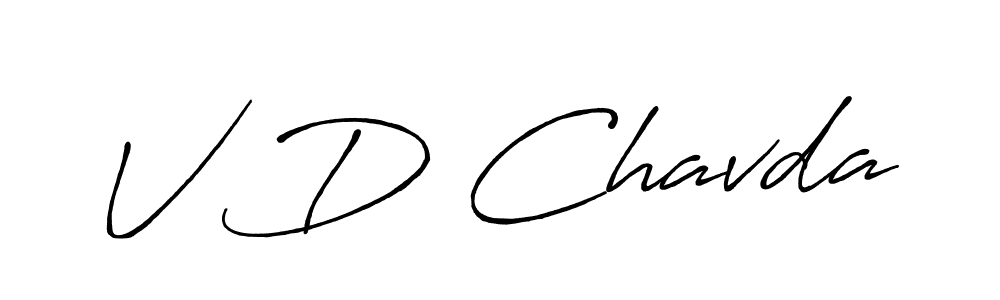 V D Chavda stylish signature style. Best Handwritten Sign (Antro_Vectra_Bolder) for my name. Handwritten Signature Collection Ideas for my name V D Chavda. V D Chavda signature style 7 images and pictures png