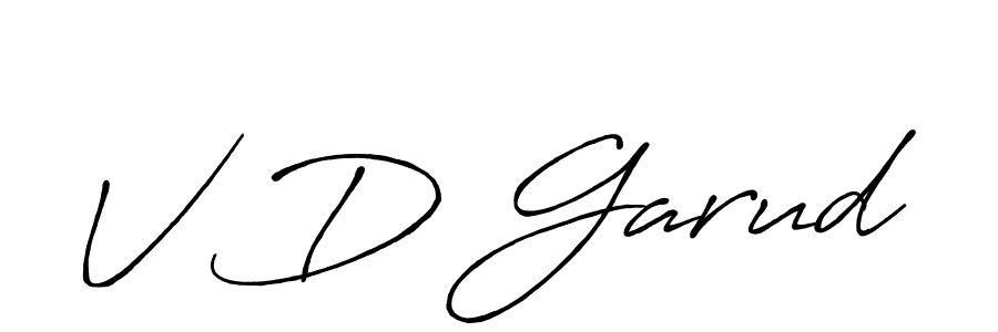 V D Garud stylish signature style. Best Handwritten Sign (Antro_Vectra_Bolder) for my name. Handwritten Signature Collection Ideas for my name V D Garud. V D Garud signature style 7 images and pictures png