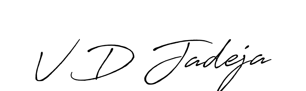 Antro_Vectra_Bolder is a professional signature style that is perfect for those who want to add a touch of class to their signature. It is also a great choice for those who want to make their signature more unique. Get V D Jadeja name to fancy signature for free. V D Jadeja signature style 7 images and pictures png