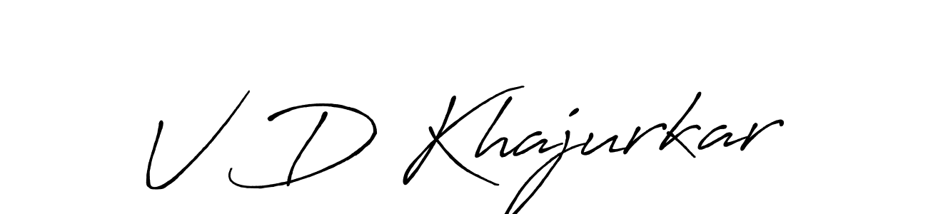 Make a beautiful signature design for name V D Khajurkar. With this signature (Antro_Vectra_Bolder) style, you can create a handwritten signature for free. V D Khajurkar signature style 7 images and pictures png