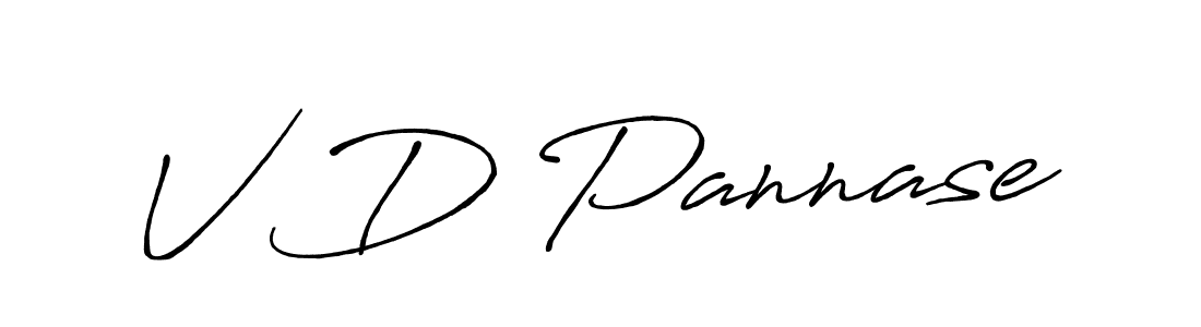 V D Pannase stylish signature style. Best Handwritten Sign (Antro_Vectra_Bolder) for my name. Handwritten Signature Collection Ideas for my name V D Pannase. V D Pannase signature style 7 images and pictures png