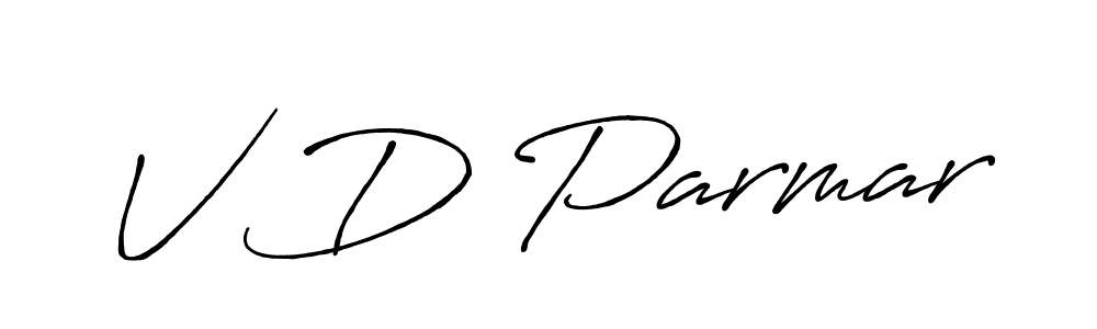How to make V D Parmar name signature. Use Antro_Vectra_Bolder style for creating short signs online. This is the latest handwritten sign. V D Parmar signature style 7 images and pictures png