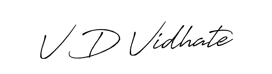 Make a beautiful signature design for name V D Vidhate. Use this online signature maker to create a handwritten signature for free. V D Vidhate signature style 7 images and pictures png