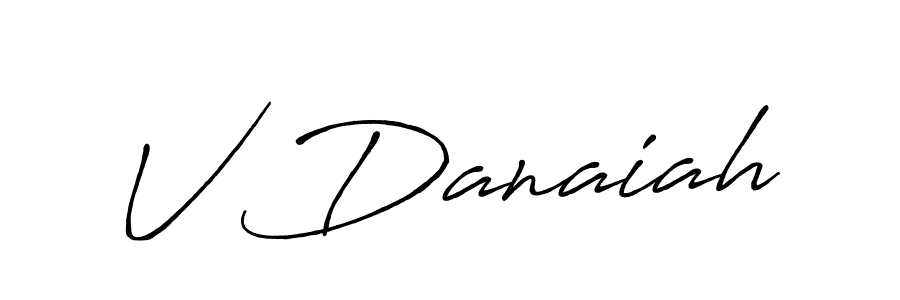 V Danaiah stylish signature style. Best Handwritten Sign (Antro_Vectra_Bolder) for my name. Handwritten Signature Collection Ideas for my name V Danaiah. V Danaiah signature style 7 images and pictures png