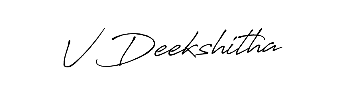 You can use this online signature creator to create a handwritten signature for the name V Deekshitha. This is the best online autograph maker. V Deekshitha signature style 7 images and pictures png