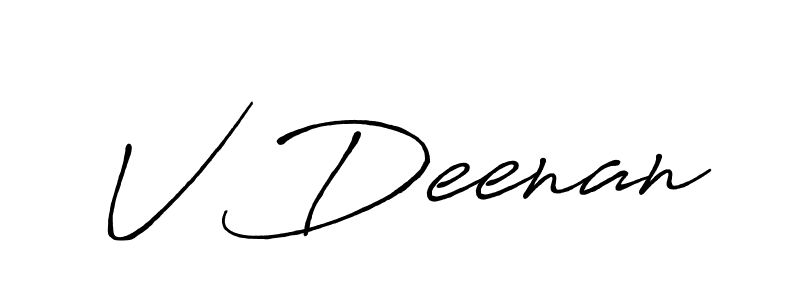Design your own signature with our free online signature maker. With this signature software, you can create a handwritten (Antro_Vectra_Bolder) signature for name V Deenan. V Deenan signature style 7 images and pictures png