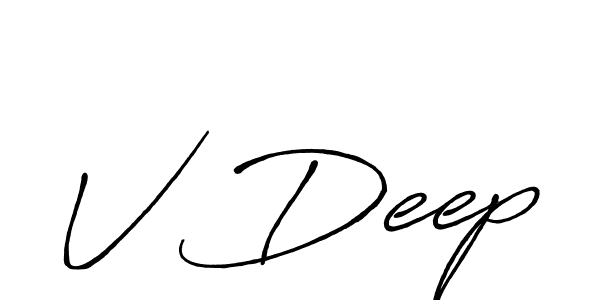 The best way (Antro_Vectra_Bolder) to make a short signature is to pick only two or three words in your name. The name V Deep include a total of six letters. For converting this name. V Deep signature style 7 images and pictures png