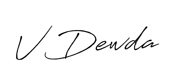 Create a beautiful signature design for name V Dewda. With this signature (Antro_Vectra_Bolder) fonts, you can make a handwritten signature for free. V Dewda signature style 7 images and pictures png