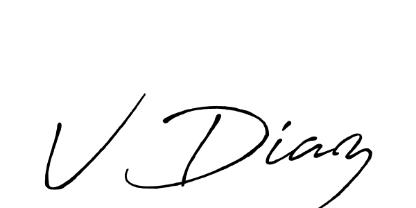 Use a signature maker to create a handwritten signature online. With this signature software, you can design (Antro_Vectra_Bolder) your own signature for name V Diaz. V Diaz signature style 7 images and pictures png