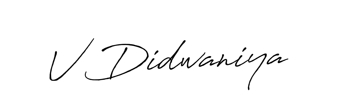 How to make V Didwaniya signature? Antro_Vectra_Bolder is a professional autograph style. Create handwritten signature for V Didwaniya name. V Didwaniya signature style 7 images and pictures png
