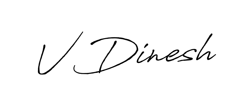 V Dinesh stylish signature style. Best Handwritten Sign (Antro_Vectra_Bolder) for my name. Handwritten Signature Collection Ideas for my name V Dinesh. V Dinesh signature style 7 images and pictures png