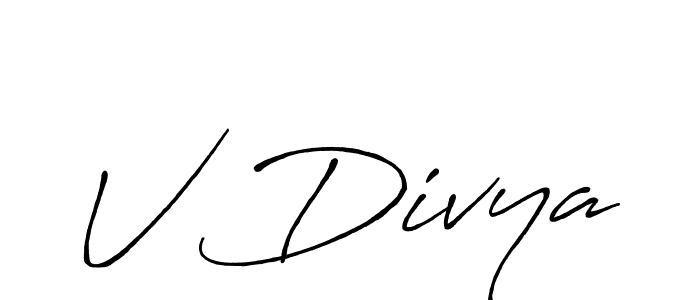 Also we have V Divya name is the best signature style. Create professional handwritten signature collection using Antro_Vectra_Bolder autograph style. V Divya signature style 7 images and pictures png