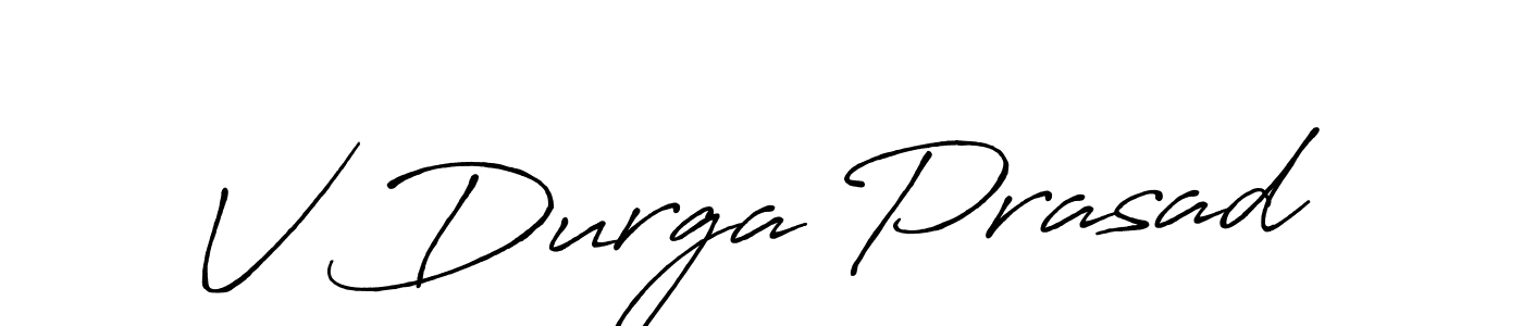 The best way (Antro_Vectra_Bolder) to make a short signature is to pick only two or three words in your name. The name V Durga Prasad include a total of six letters. For converting this name. V Durga Prasad signature style 7 images and pictures png