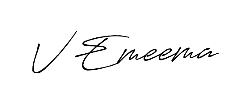 Also You can easily find your signature by using the search form. We will create V Emeema name handwritten signature images for you free of cost using Antro_Vectra_Bolder sign style. V Emeema signature style 7 images and pictures png