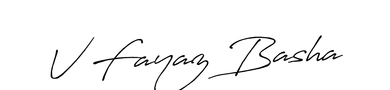 You should practise on your own different ways (Antro_Vectra_Bolder) to write your name (V Fayaz Basha) in signature. don't let someone else do it for you. V Fayaz Basha signature style 7 images and pictures png