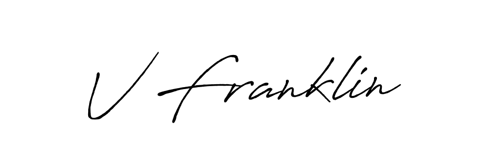 The best way (Antro_Vectra_Bolder) to make a short signature is to pick only two or three words in your name. The name V Franklin include a total of six letters. For converting this name. V Franklin signature style 7 images and pictures png