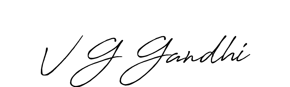 Create a beautiful signature design for name V G Gandhi. With this signature (Antro_Vectra_Bolder) fonts, you can make a handwritten signature for free. V G Gandhi signature style 7 images and pictures png