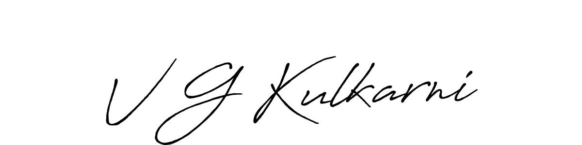Also we have V G Kulkarni name is the best signature style. Create professional handwritten signature collection using Antro_Vectra_Bolder autograph style. V G Kulkarni signature style 7 images and pictures png