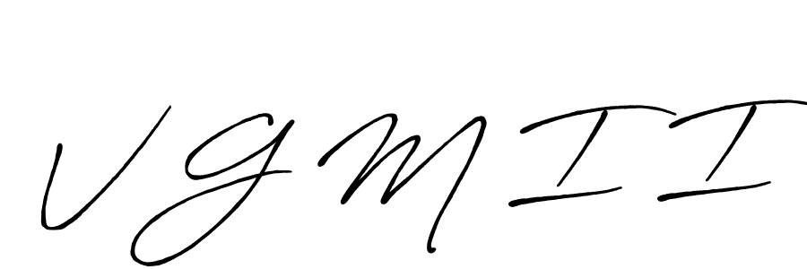 How to make V G M I I name signature. Use Antro_Vectra_Bolder style for creating short signs online. This is the latest handwritten sign. V G M I I signature style 7 images and pictures png