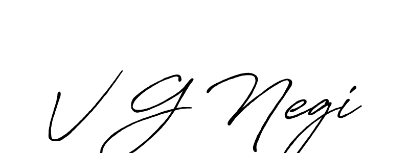 Design your own signature with our free online signature maker. With this signature software, you can create a handwritten (Antro_Vectra_Bolder) signature for name V G Negi. V G Negi signature style 7 images and pictures png