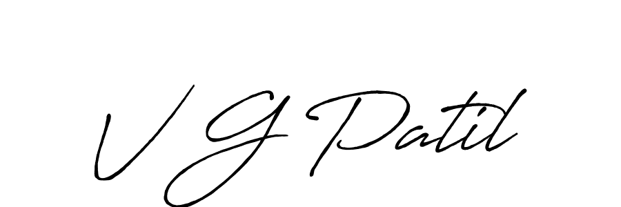 Make a beautiful signature design for name V G Patil. With this signature (Antro_Vectra_Bolder) style, you can create a handwritten signature for free. V G Patil signature style 7 images and pictures png