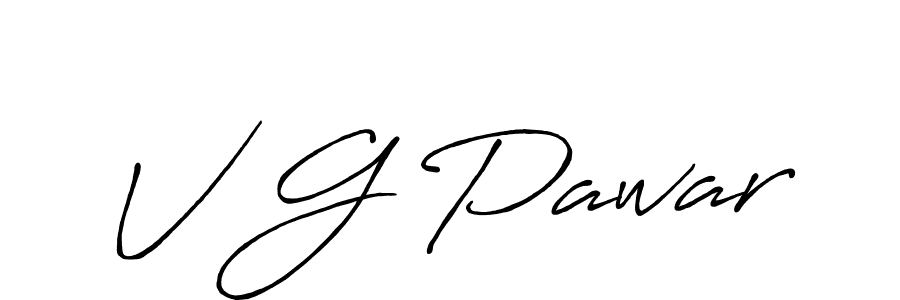 How to make V G Pawar name signature. Use Antro_Vectra_Bolder style for creating short signs online. This is the latest handwritten sign. V G Pawar signature style 7 images and pictures png