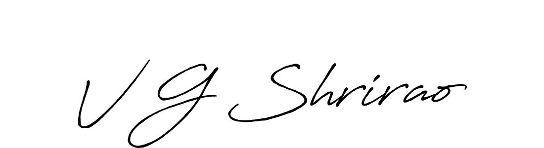 The best way (Antro_Vectra_Bolder) to make a short signature is to pick only two or three words in your name. The name V G Shrirao include a total of six letters. For converting this name. V G Shrirao signature style 7 images and pictures png