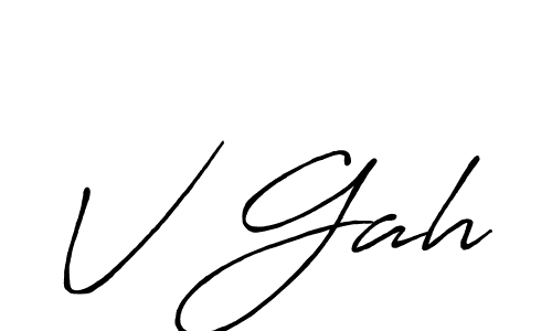 Create a beautiful signature design for name V Gah. With this signature (Antro_Vectra_Bolder) fonts, you can make a handwritten signature for free. V Gah signature style 7 images and pictures png