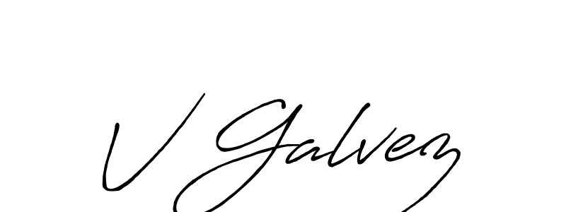 The best way (Antro_Vectra_Bolder) to make a short signature is to pick only two or three words in your name. The name V Galvez include a total of six letters. For converting this name. V Galvez signature style 7 images and pictures png