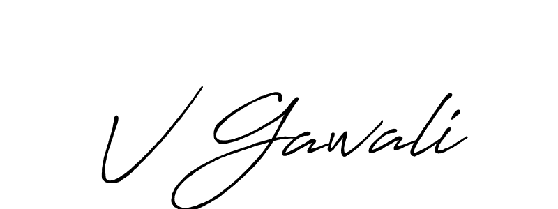 Design your own signature with our free online signature maker. With this signature software, you can create a handwritten (Antro_Vectra_Bolder) signature for name V Gawali. V Gawali signature style 7 images and pictures png