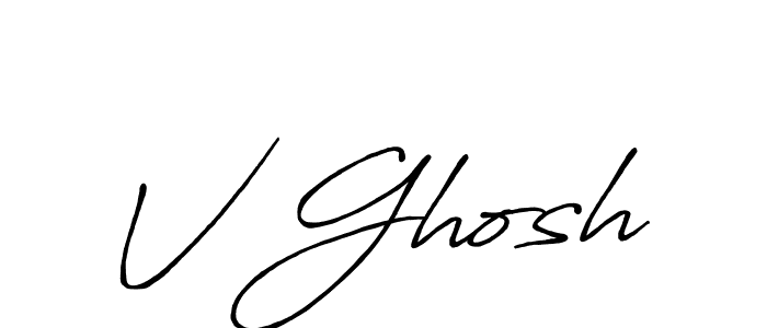 Make a beautiful signature design for name V Ghosh. With this signature (Antro_Vectra_Bolder) style, you can create a handwritten signature for free. V Ghosh signature style 7 images and pictures png