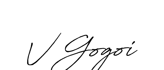 How to make V Gogoi name signature. Use Antro_Vectra_Bolder style for creating short signs online. This is the latest handwritten sign. V Gogoi signature style 7 images and pictures png