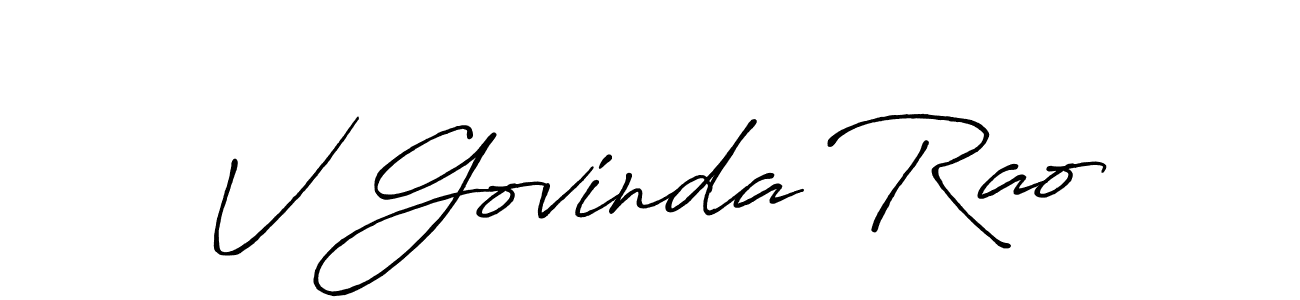 Use a signature maker to create a handwritten signature online. With this signature software, you can design (Antro_Vectra_Bolder) your own signature for name V Govinda Rao. V Govinda Rao signature style 7 images and pictures png