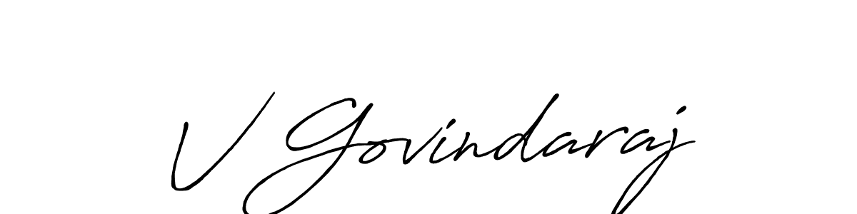 Design your own signature with our free online signature maker. With this signature software, you can create a handwritten (Antro_Vectra_Bolder) signature for name V Govindaraj. V Govindaraj signature style 7 images and pictures png