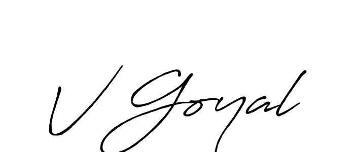 Make a beautiful signature design for name V Goyal. With this signature (Antro_Vectra_Bolder) style, you can create a handwritten signature for free. V Goyal signature style 7 images and pictures png