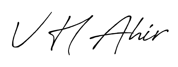 Generate high-definition signature styles for V H Ahir. The Antro_Vectra_Bolder typeface ensures crisp legibility and sophisticated design. V H Ahir signature style 7 images and pictures png