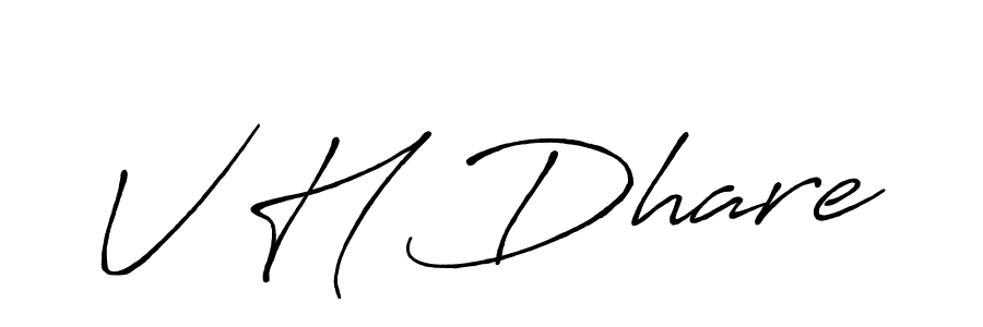 How to make V H Dhare name signature. Use Antro_Vectra_Bolder style for creating short signs online. This is the latest handwritten sign. V H Dhare signature style 7 images and pictures png