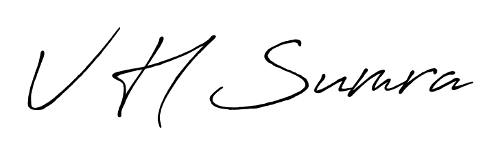 Personalize your online presence with V H Sumra signature rendered in elegant Antro_Vectra_Bolder font. Great for website footers and blogs. V H Sumra signature style 7 images and pictures png