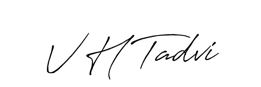if you are searching for the best signature style for your name V H Tadvi. so please give up your signature search. here we have designed multiple signature styles  using Antro_Vectra_Bolder. V H Tadvi signature style 7 images and pictures png
