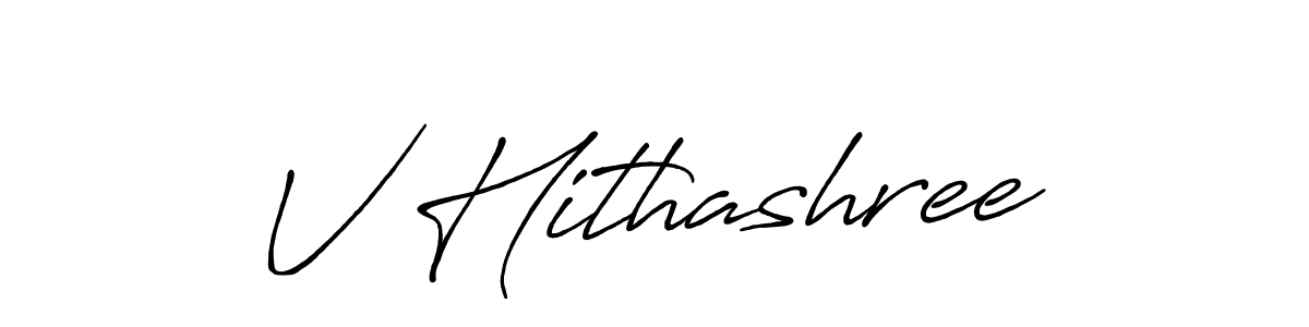 Make a beautiful signature design for name V Hithashree. With this signature (Antro_Vectra_Bolder) style, you can create a handwritten signature for free. V Hithashree signature style 7 images and pictures png