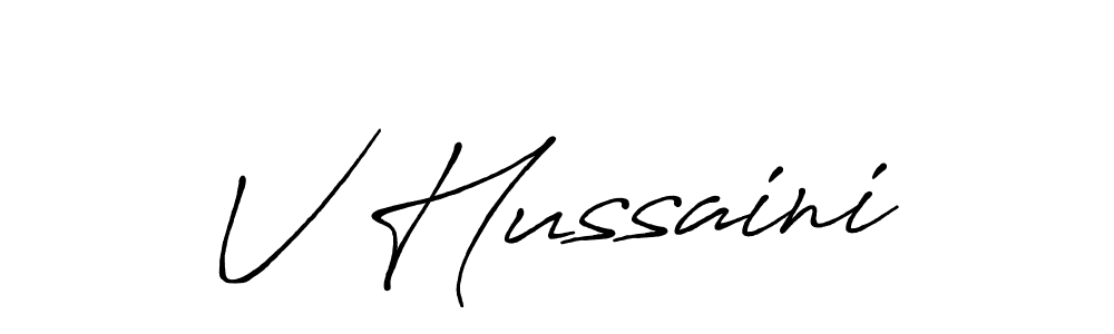 The best way (Antro_Vectra_Bolder) to make a short signature is to pick only two or three words in your name. The name V Hussaini include a total of six letters. For converting this name. V Hussaini signature style 7 images and pictures png